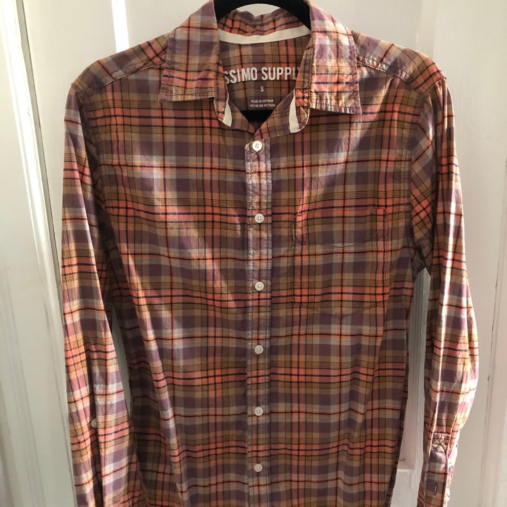 Plaid button-up shirt